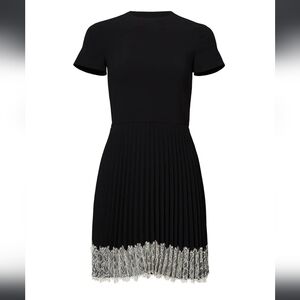 RED Valentino Black Pleated Mini Dress